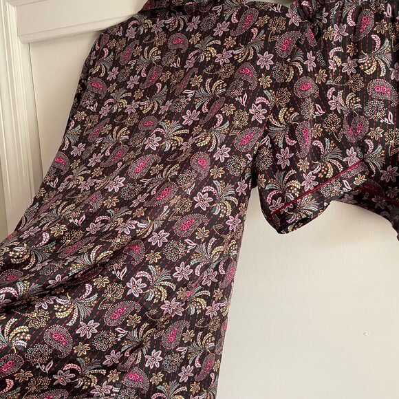 Victoria's Secret Satin Floral Paisley Short Sleeve Pajama Sleep SET Size L - Picture 13 of 16